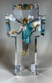 3 THOMAS BLACKSHEAR LUCITE SCULPTURES, 16.5" X 8.5" X 4" AND SMALLER