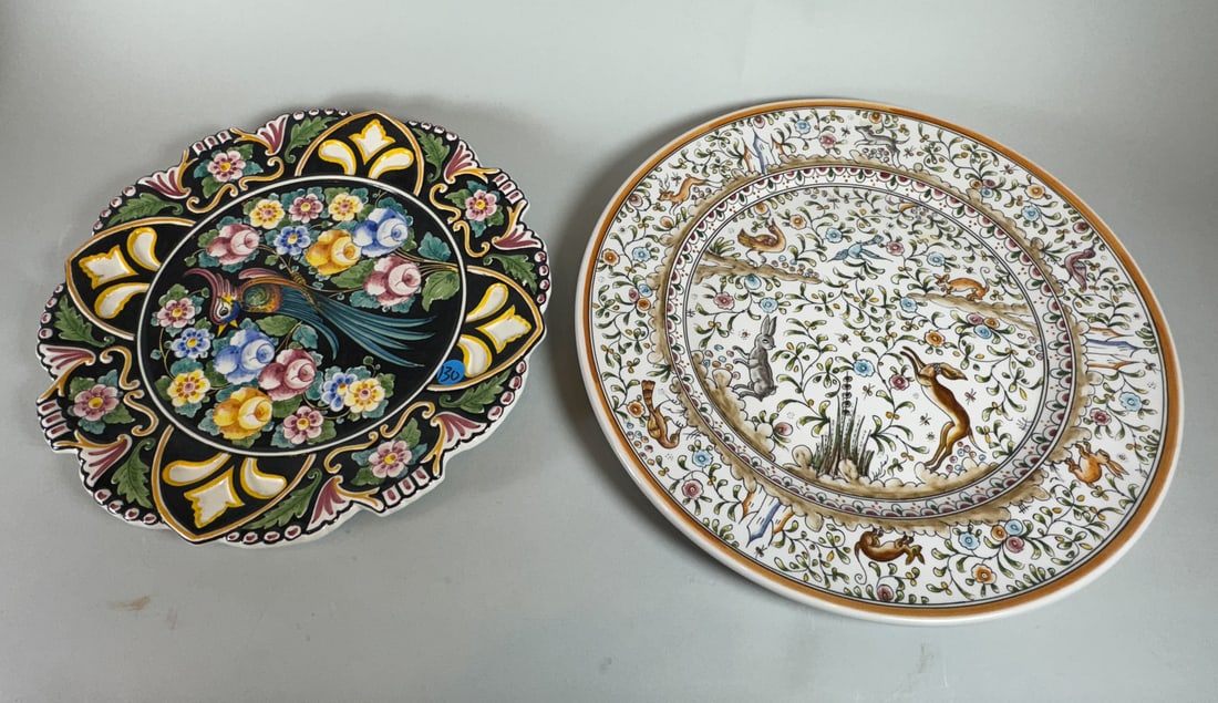 2 LARGE PORTUGUESE C HARGERS, 15" D AND 13" D: 2 LARGE PORTUGUESE C HARGERS, 15" D AND 13" D