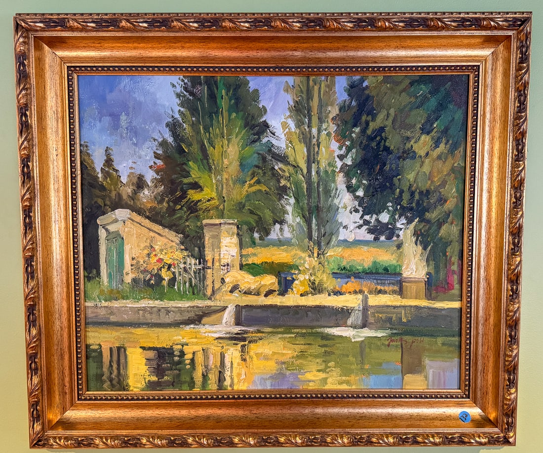 IMPRESSIONIST PAINTING IN GOLD GILT FRAME, 31" X 26" (1 of 6)