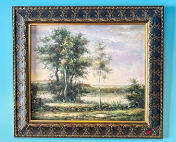 IMPRESSIONIST PAINTING IN GOLD GILT FRAME, UNSIGNED. 32" X 28"