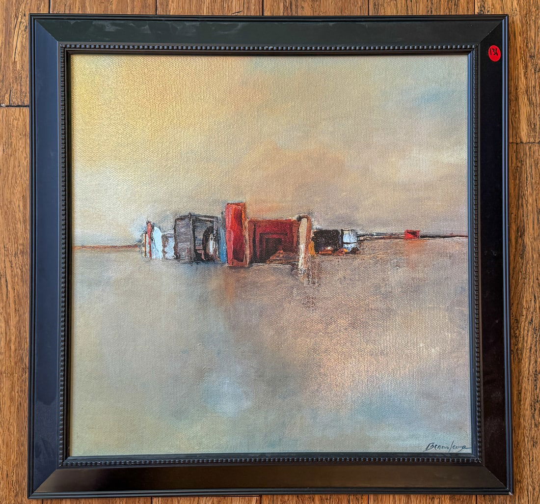 IMPRESSIONIST PAINTING IN GOLD GILT FRAME BY BENEVO LENGA, 23" X 24": IMPRESSIONIST PAINTING IN GOLD GILT FRAME BY BENEVO LENGA, 23" X 24"