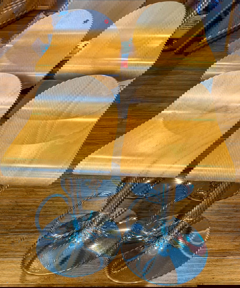 4 CONTEMPORARY BAR STOOLS, 38" T - 3