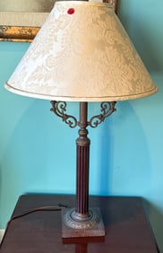 A PAIR OF CUSTOM DECORATOR LAMPS, 31" EACH