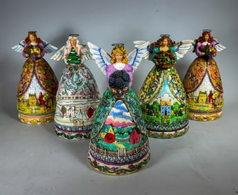 5 JIM SHORE FIGURES "HEARTWOOD CREEK", 9" X 6"