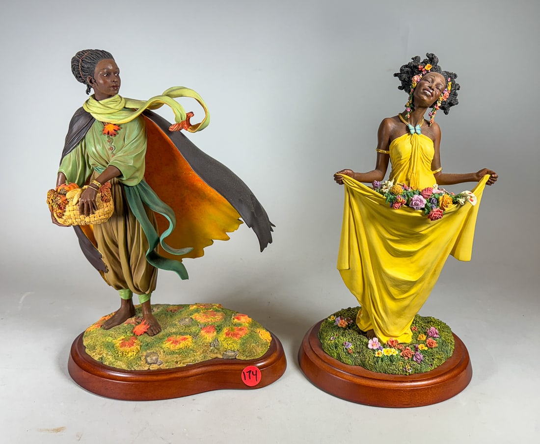 2 LARGE THOMAS BLACKSHEAR EBONY VISIONS FIGURES, 12.5" X 9" AND 12" X 7": 2 LARGE THOMAS BLACKSHEAR EBONY VISIONS FIGURES, 12.5" X 9" AND 12" X 7"