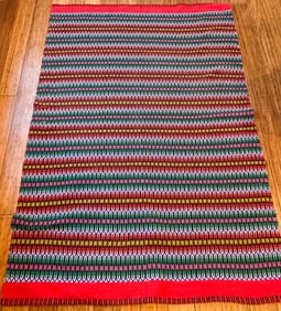 MEXICAN WOVEN BLANKET, 58" X 84"