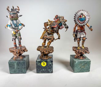 3 CHISTOPHER PARDELL LEGENDS BRONZE KUCHINAS, 10" AND SMALLER