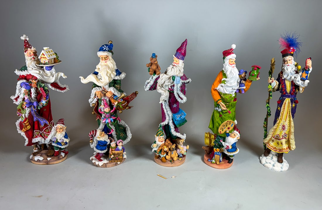 5 LENNOX CHRISTMAS SANTAS, 13" AND SMALLER (1 of 4)