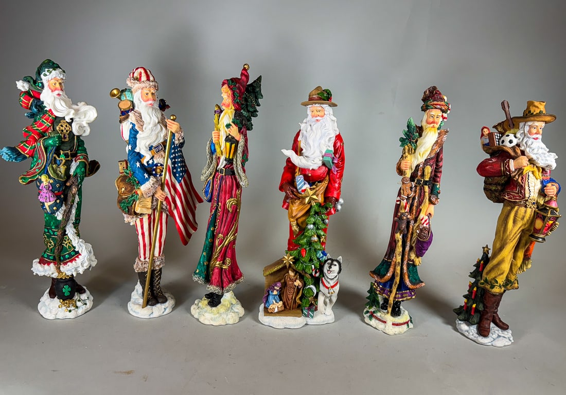 5 LENNOX CHRISTMAS SANTAS, 14" AND SMALLER (1 of 3)