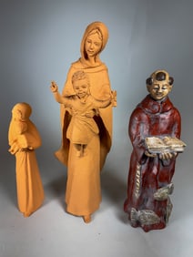 2 TERRA COTTA FIGURINES, 14.5"