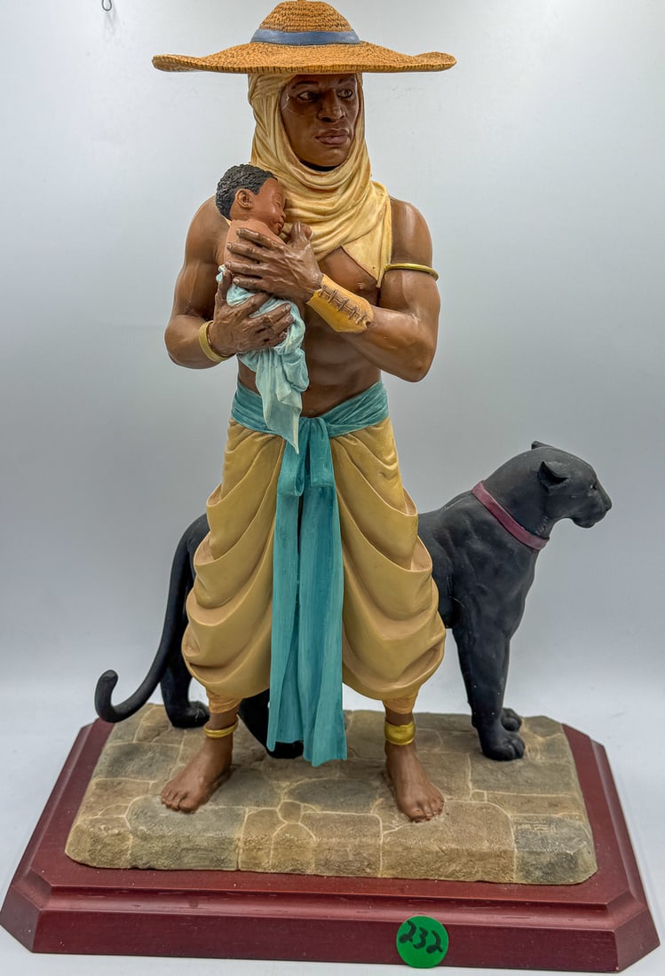 THOMAS BLACKSHEAR FIGURAL GROUP " THE PROTECTOR" 9" X 5" X 13.5": THOMAS BLACKSHEAR FIGURAL GROUP " THE PROTECTOR" 9" X 5" X 13.5"