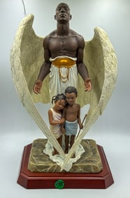 THOMAS BLACKSHEAR FIGURAL GROUPING OF AN ANGEL W/ CHILDREN, 9" X 6" X 14"