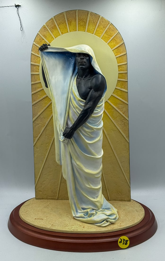 THOMAS BLACKSHEAR FIGURAL GROUPING OF A MAN W/ CLOTH, 15" X 10" X 6" (1 of 5)