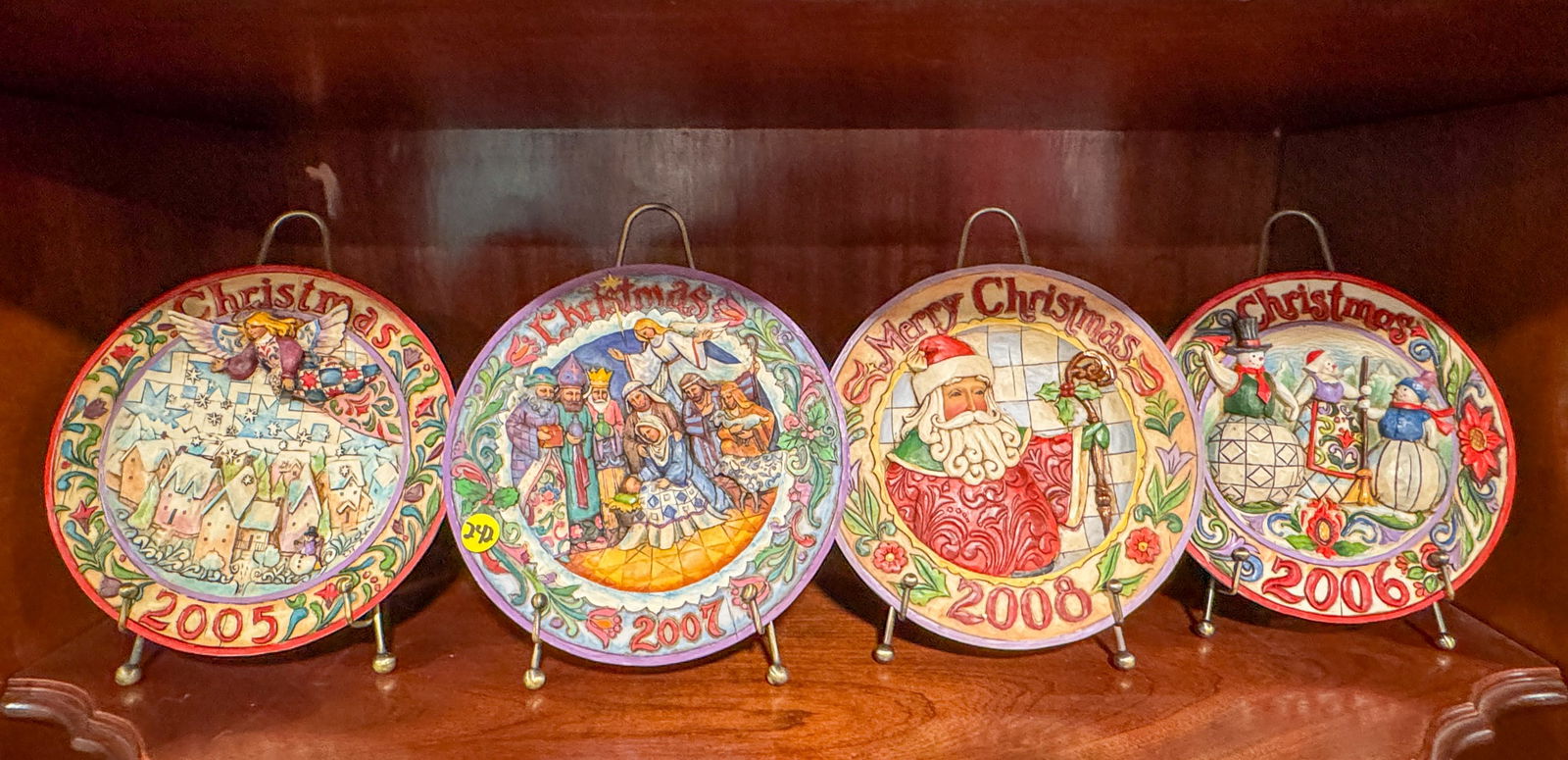 4 JIM SHORE CHRISTMAS PLATES, 8" DIAMETER (1 of 5)