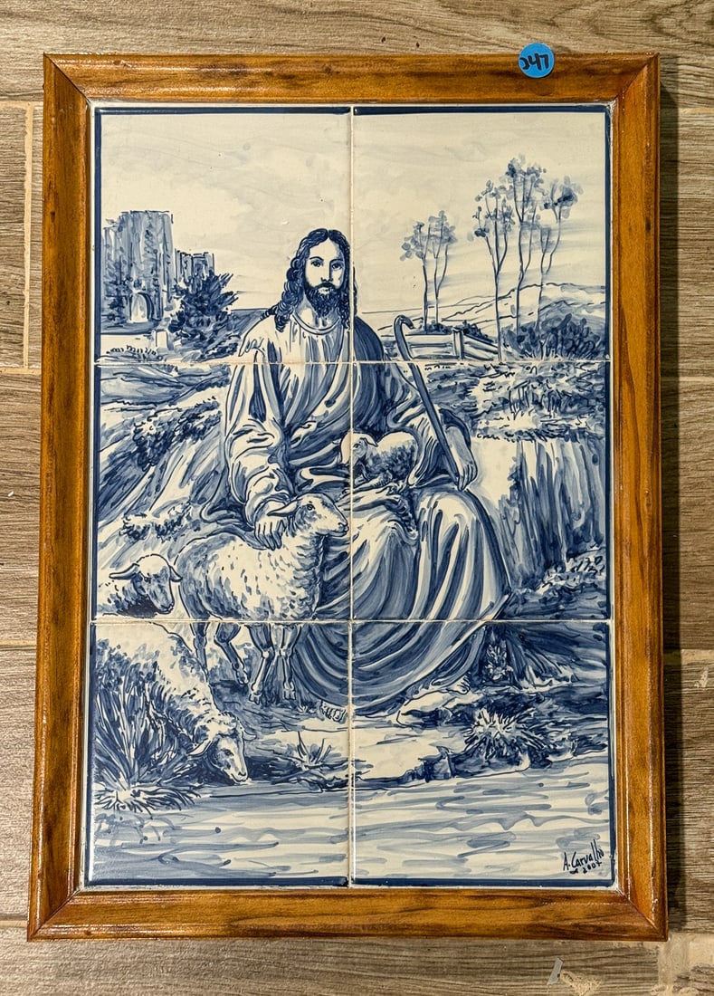 DELFT TILE MURAL, 13" X 19" (1 of 3)