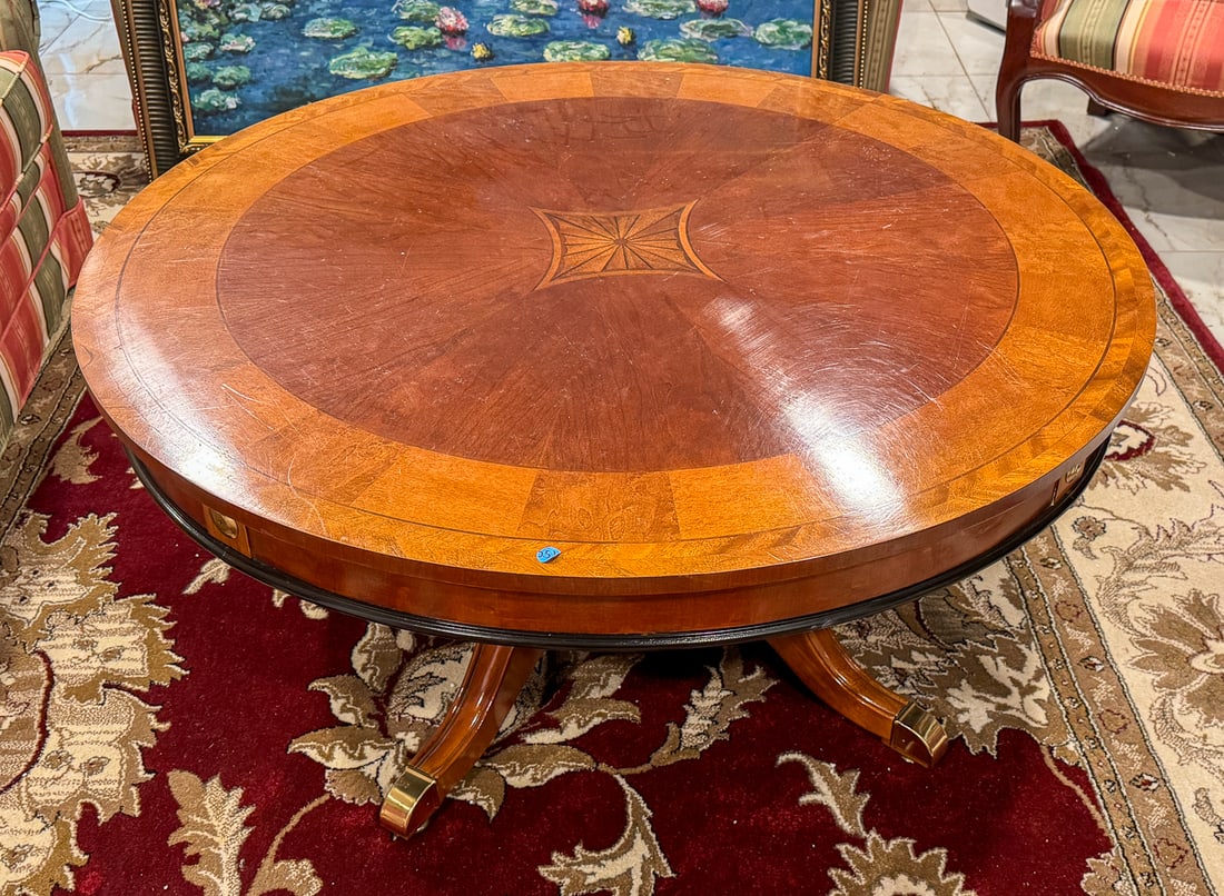 INLAID MAHOGANY COFFEE TABLE, 42" X 21" (1 of 5)