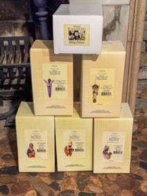 6 THOMAS BLACKSHEAR EBONY VISIONS ORNAMENTS IN BOXES, 6" AND SMALLER