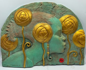 THOMAS BLACKSHEAR EBONY VISIONS PLAQUE, 13.5" X 10"