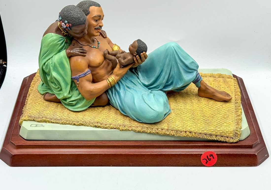 THOMAS BLACKSHEAR EBONY VISIONS FIGURAL GROUP, 13" X 8" X 6": THOMAS BLACKSHEAR EBONY VISIONS FIGURAL GROUP, 13" X 8" X 6"