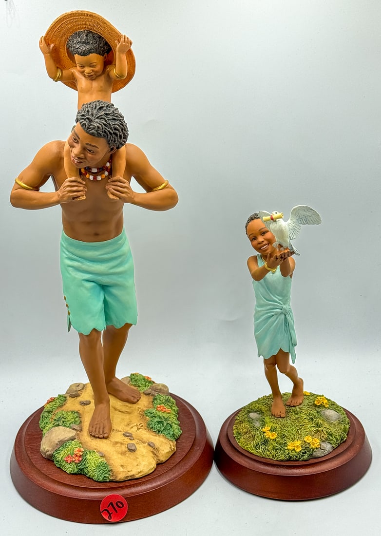 2 THOMAS BLACKSHEAR EBONY VISIONS FIGURAL GROUPS, 13.5" X 9.5": 2 THOMAS BLACKSHEAR EBONY VISIONS FIGURAL GROUPS, 13.5" X 9.5"