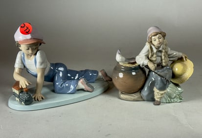 2 LLADROS, 5.5" X 3" X 5" AND 6" X 3.5" X 6"