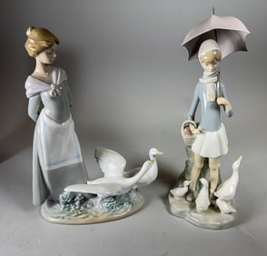 2 LLADROS, 11.5 AND 10"