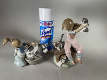 2 LLADROS, 7" AND 5.5"