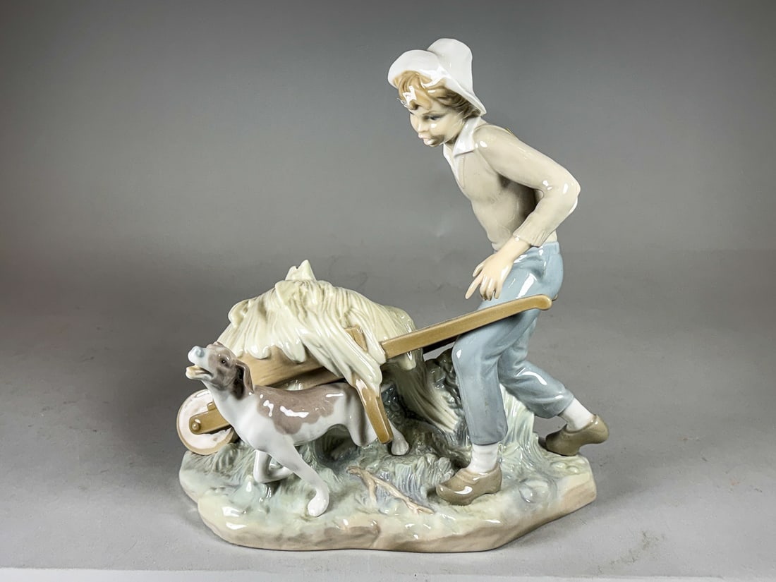 LARGE LLADRO FARMBOY, 9" (1 of 6)