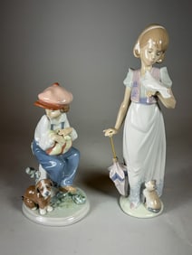 2 LLADROS, 9" AND 6.5"