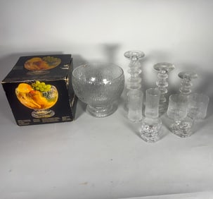 8 PIECES LITTALA TIMO SARPINA GLASSWARE, 16" AND SMALLER