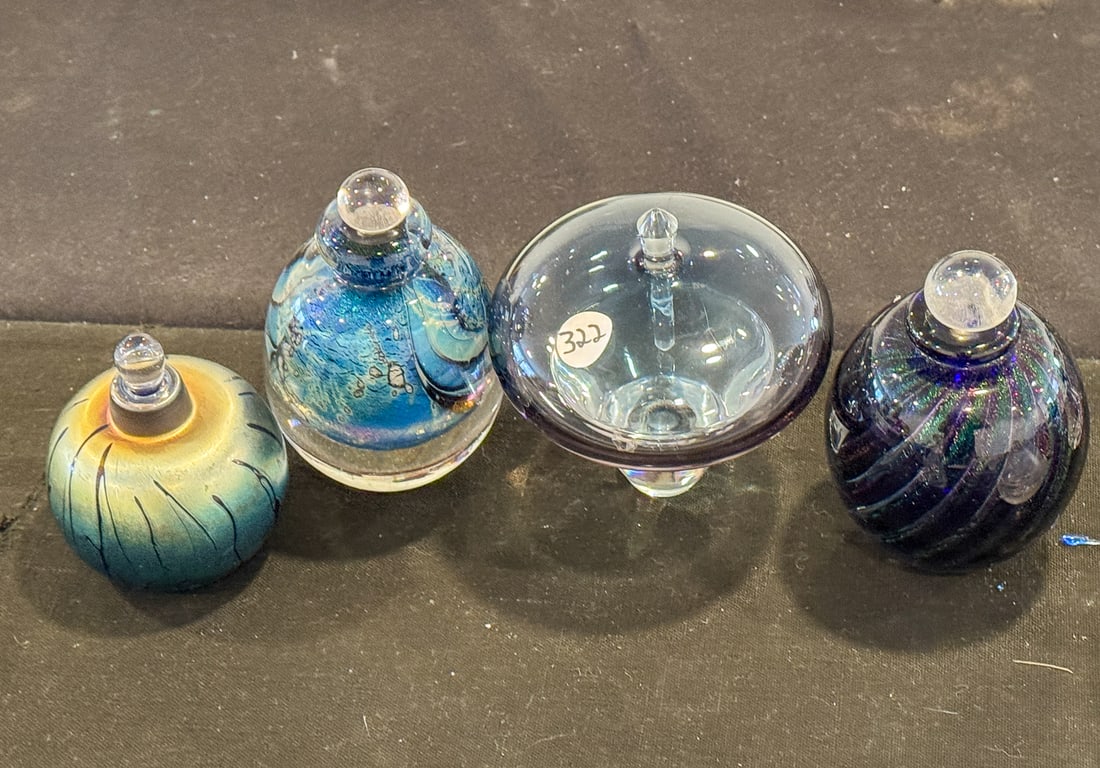 4 ART GLASS PERFUMES, 5.5" AND SMALLER (1 of 6)