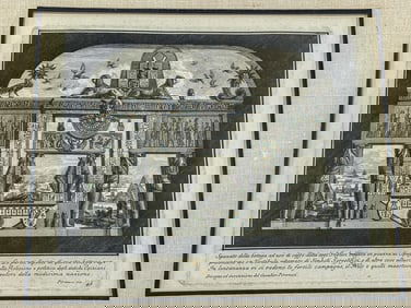 PIRANISI PRINT, 19.5" X 17.5" FRAMED AND 12" X 10.5" SIGHT