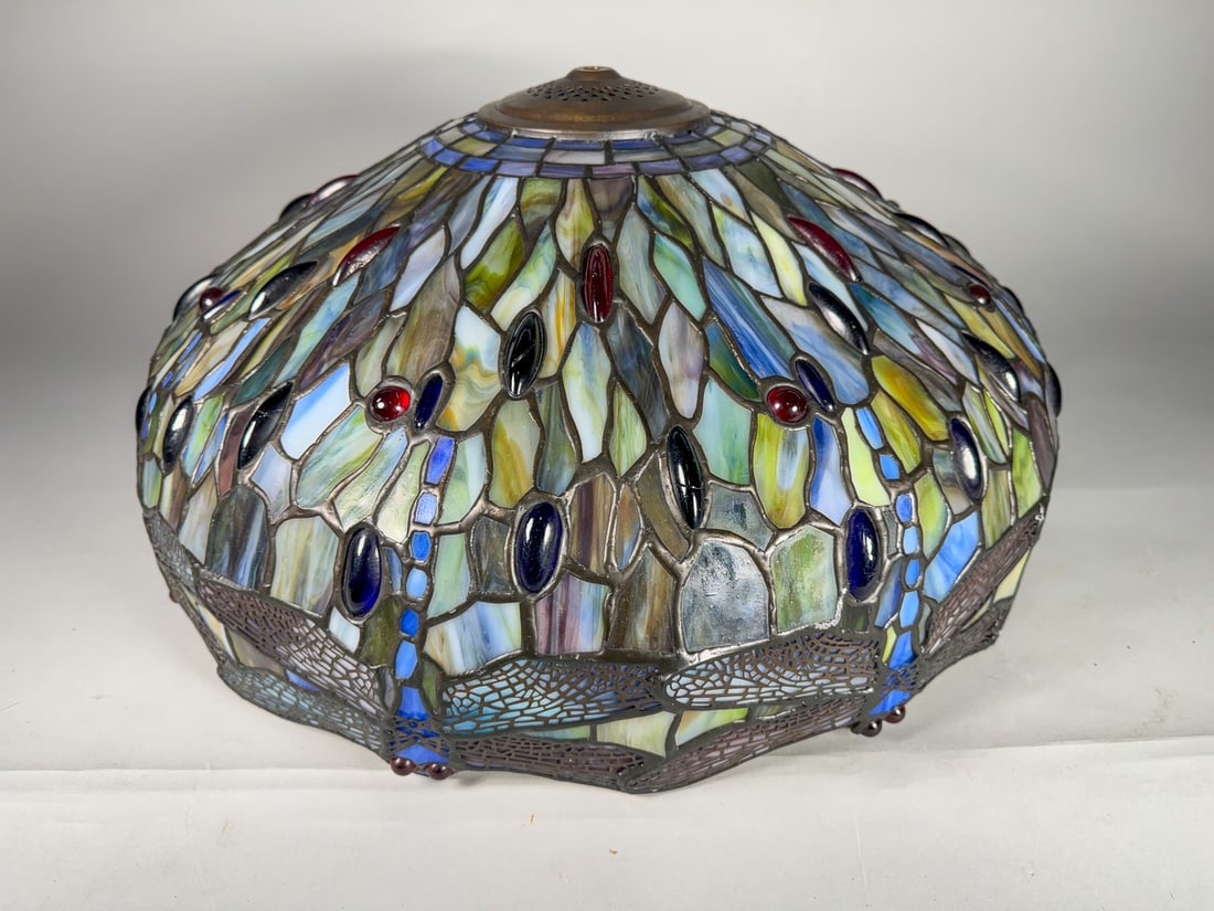 TIFFANY STYLE DRAGONFLY CIELING LAMP, 29" X 13" (1 of 6)