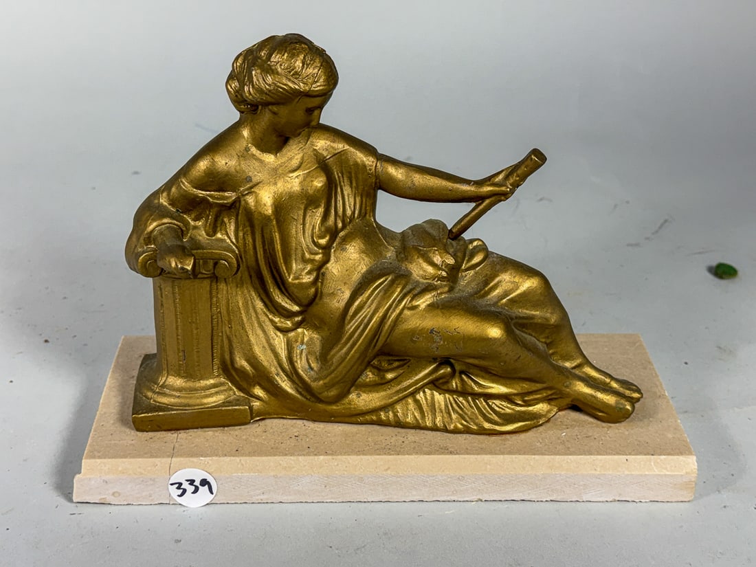 A BRONZE SCULPTURE ON MARBLE, 8" X 11" X 6" (1 of 3)