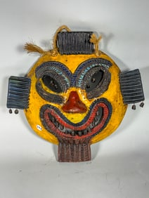 GRANDINO GLAZED CLAY MASK, 14"