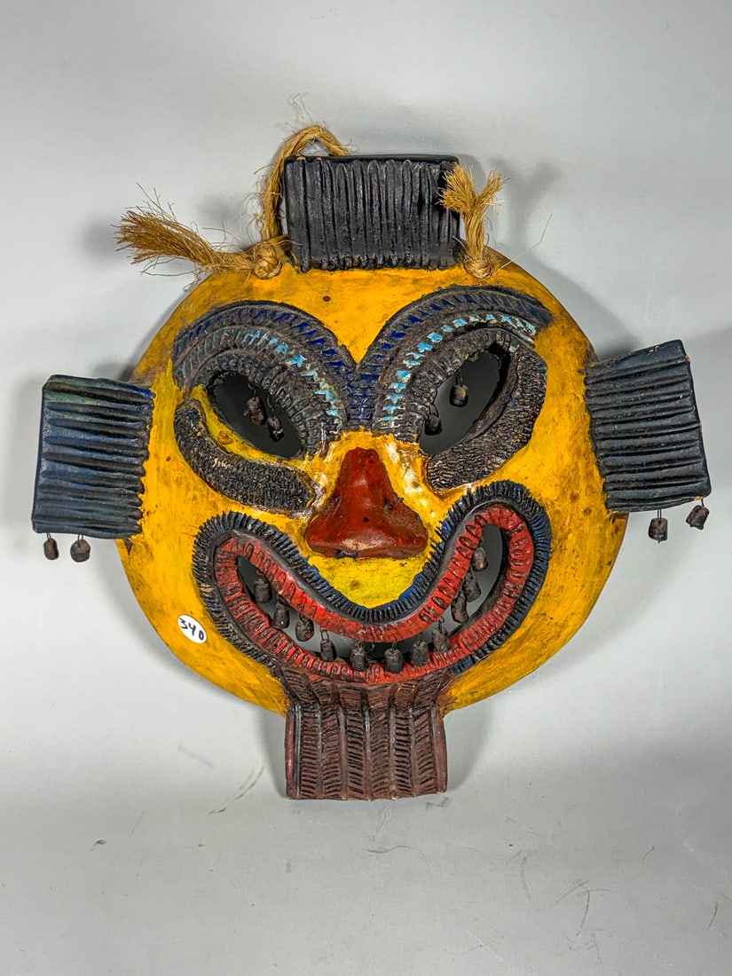 GRANDINO GLAZED CLAY MASK, 14": GRANDINO GLAZED CLAY MASK, 14"