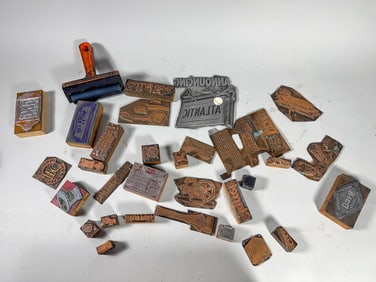 1920S-30S ADVERTISING/INDUSTRIAL PRINT BLOCKS, 5" X 5" AND SMALLER