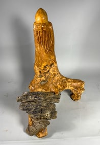 ROOT WOOD CHINESE SCULPTURE, 20" X 13" X 3"