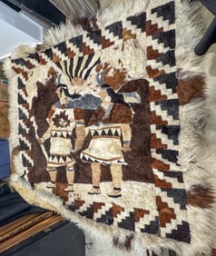 SOUTH AMERICAN ALPACA RUG, 7' X 7'