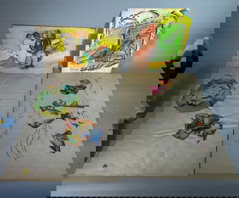 3 WILLIAM THAYER ABSTRACT INK AND WATERCOLOR, 12" X 17" AND SMALLER