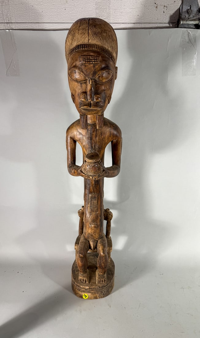LARGE AFRICAN WOOD CARVINGS, 9" X 9" X 35" (1 of 9)