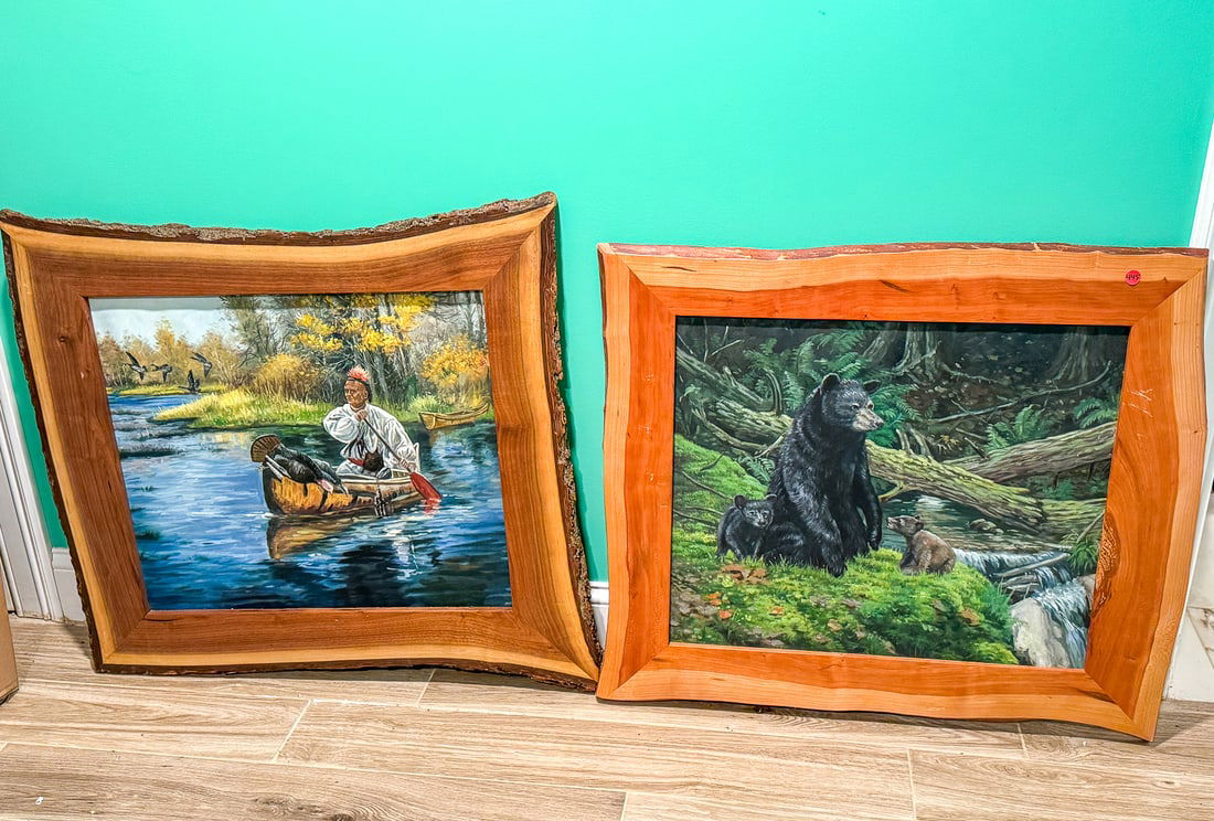 2 PAINTINGS IN LIVE EDGE FRAMES (1 of 5)