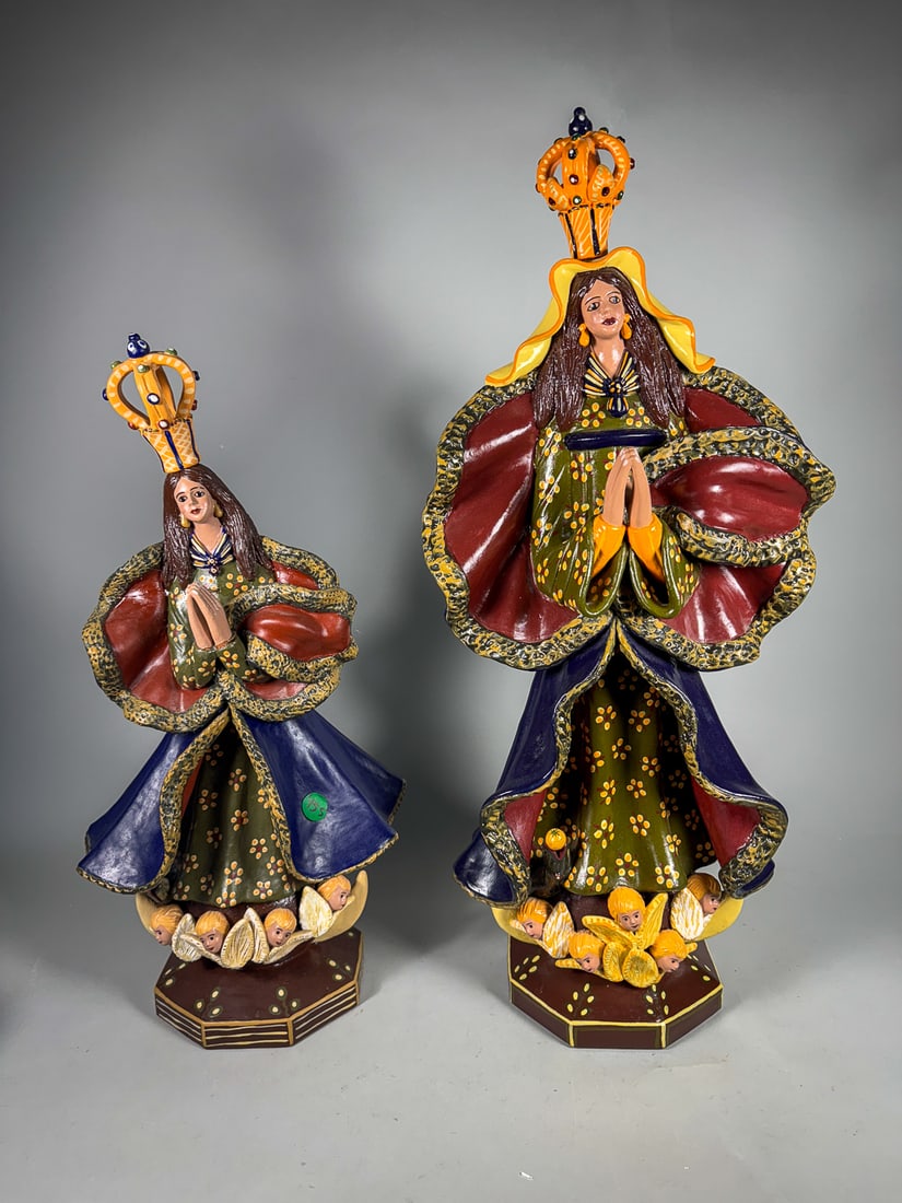 2 LA CAGE ESTREMOZ POTTERY FIGURES: 2 LA CAGE ESTREMOZ POTTERY FIGURES