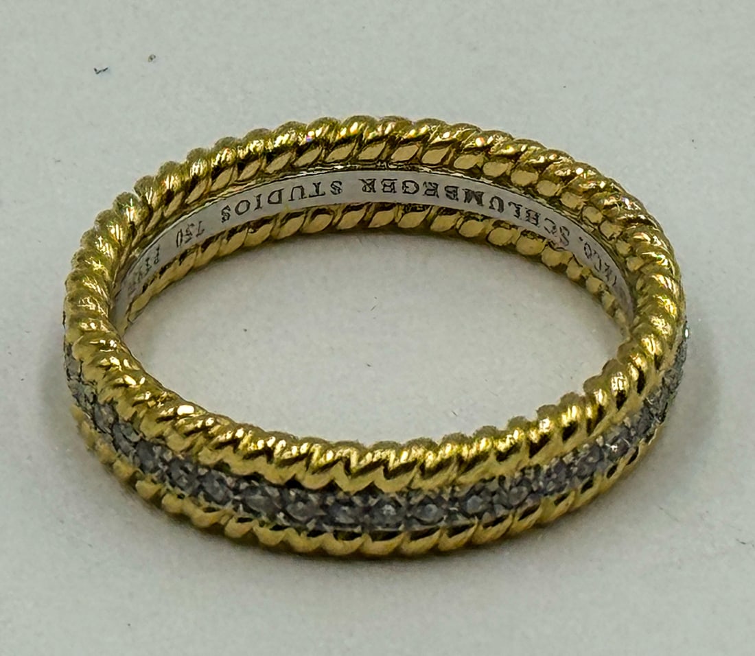 18K GOLD REPRODUCTION TIFFANY AND CO "SCHLUMBEGER" RING, 6.11 GRAMS: 18K GOLD REPRODUCTION TIFFANY AND CO "SCHLUMBEGER" RING, 6.11 GRAMS