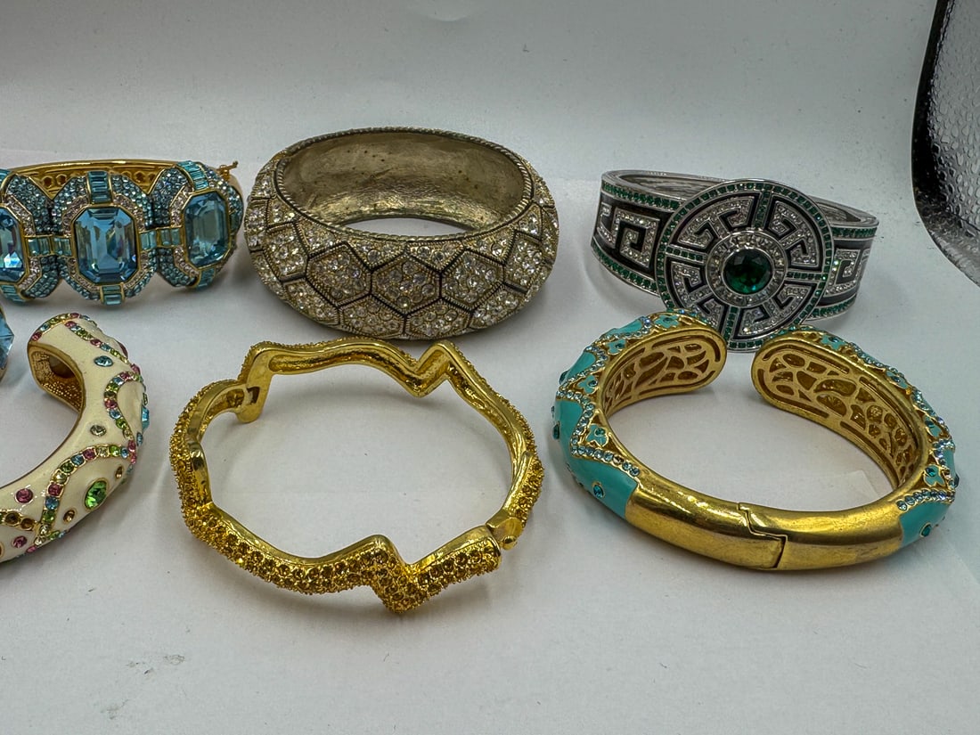 8 LARGE COSTUME BANGLE BRACELETS - 2