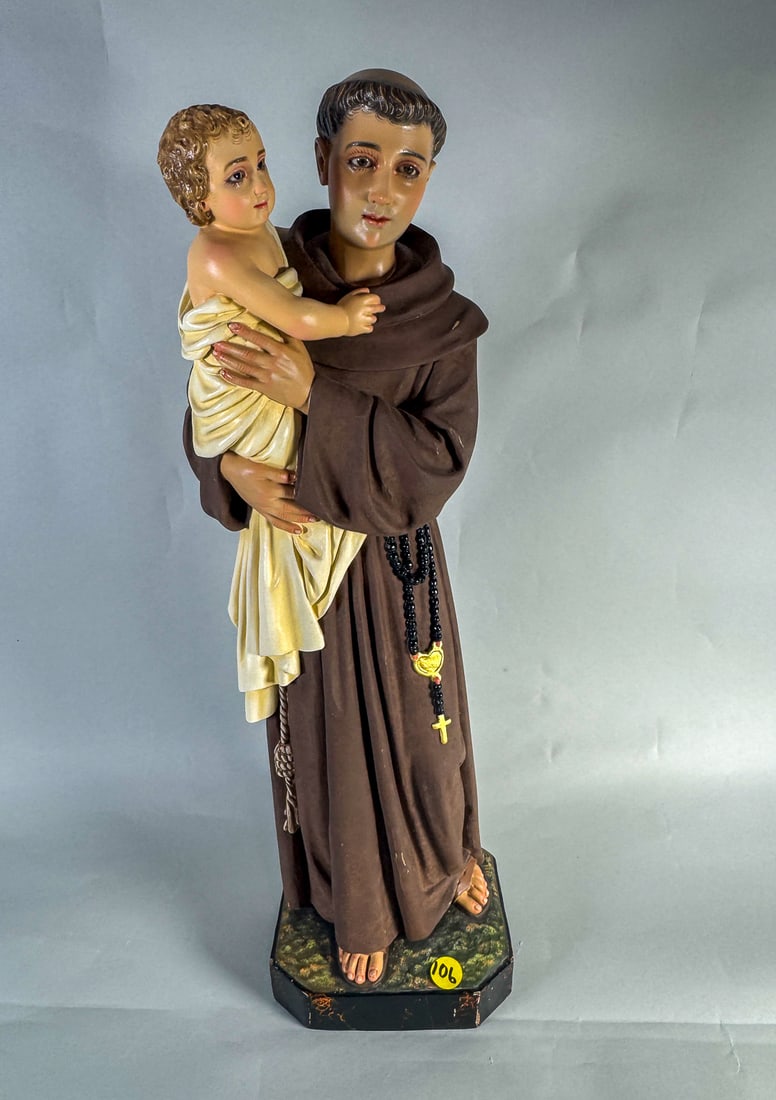 21" PAINTED WOOD ITALIAN FIGURE: 21" PAINTED WOOD ITALIAN FIGURE