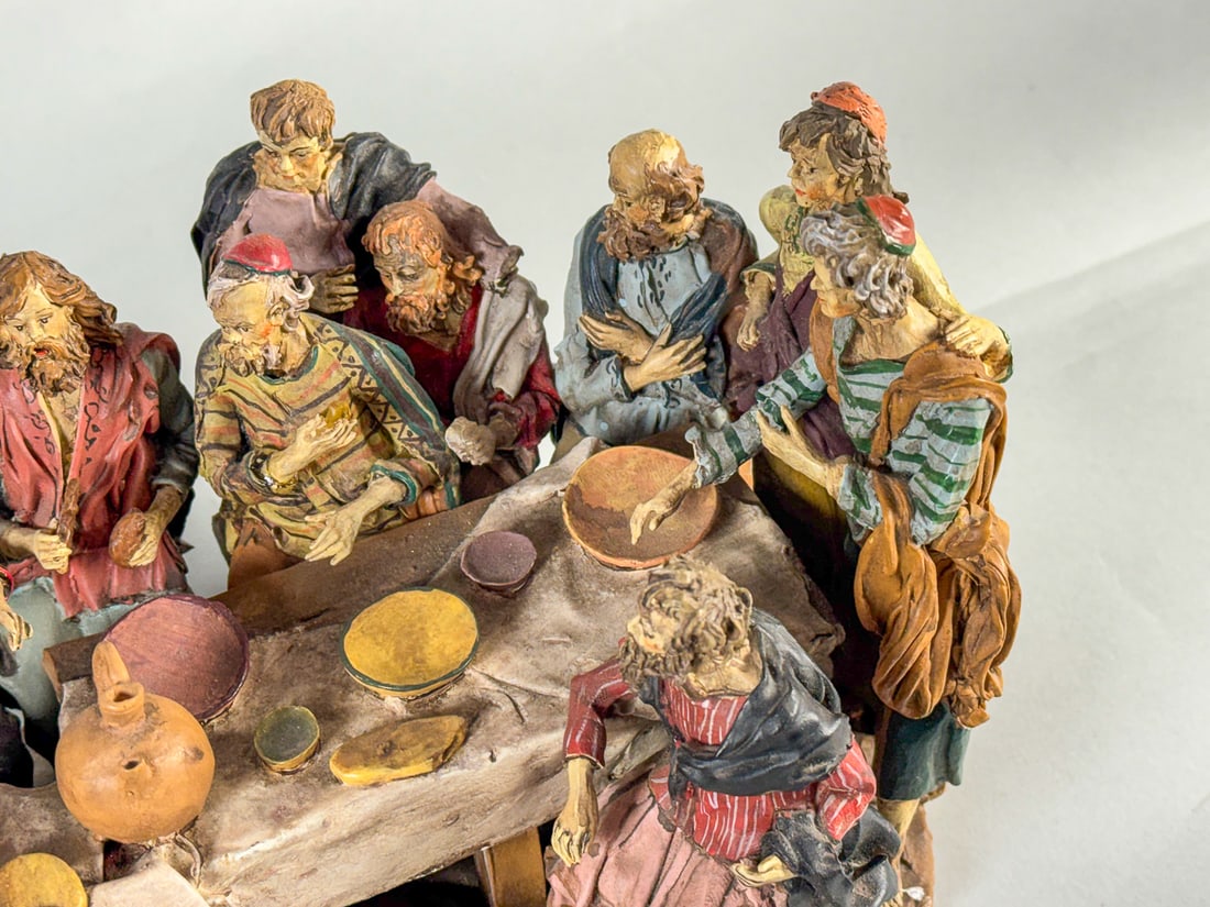 2 SIGNED LAST SUPPER FIGURAL GROUPS - 2