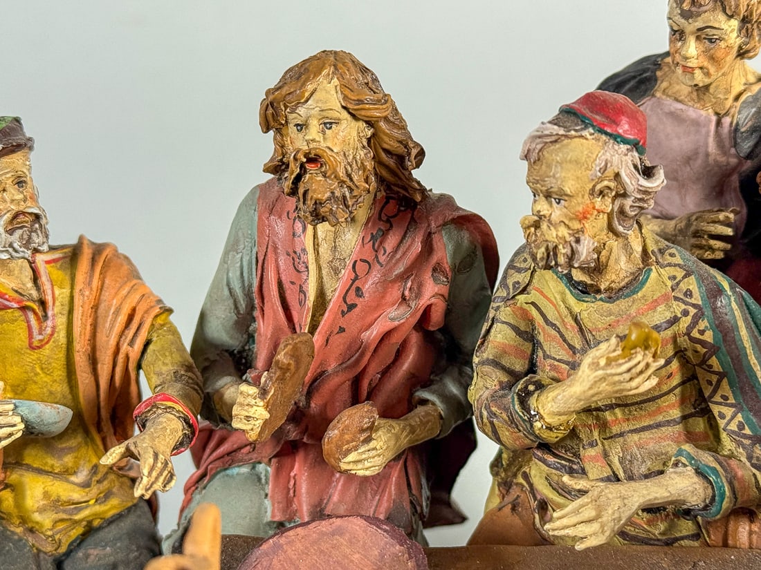 2 SIGNED LAST SUPPER FIGURAL GROUPS - 3