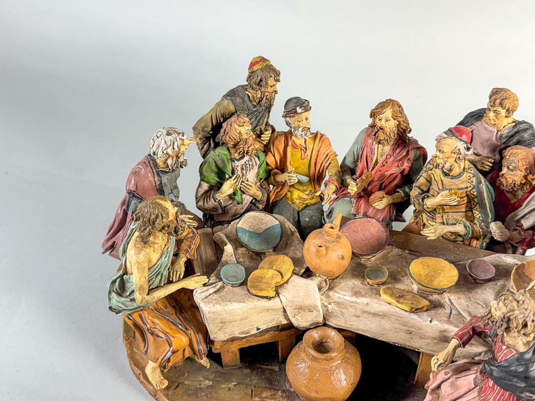 2 SIGNED LAST SUPPER FIGURAL GROUPS - 4