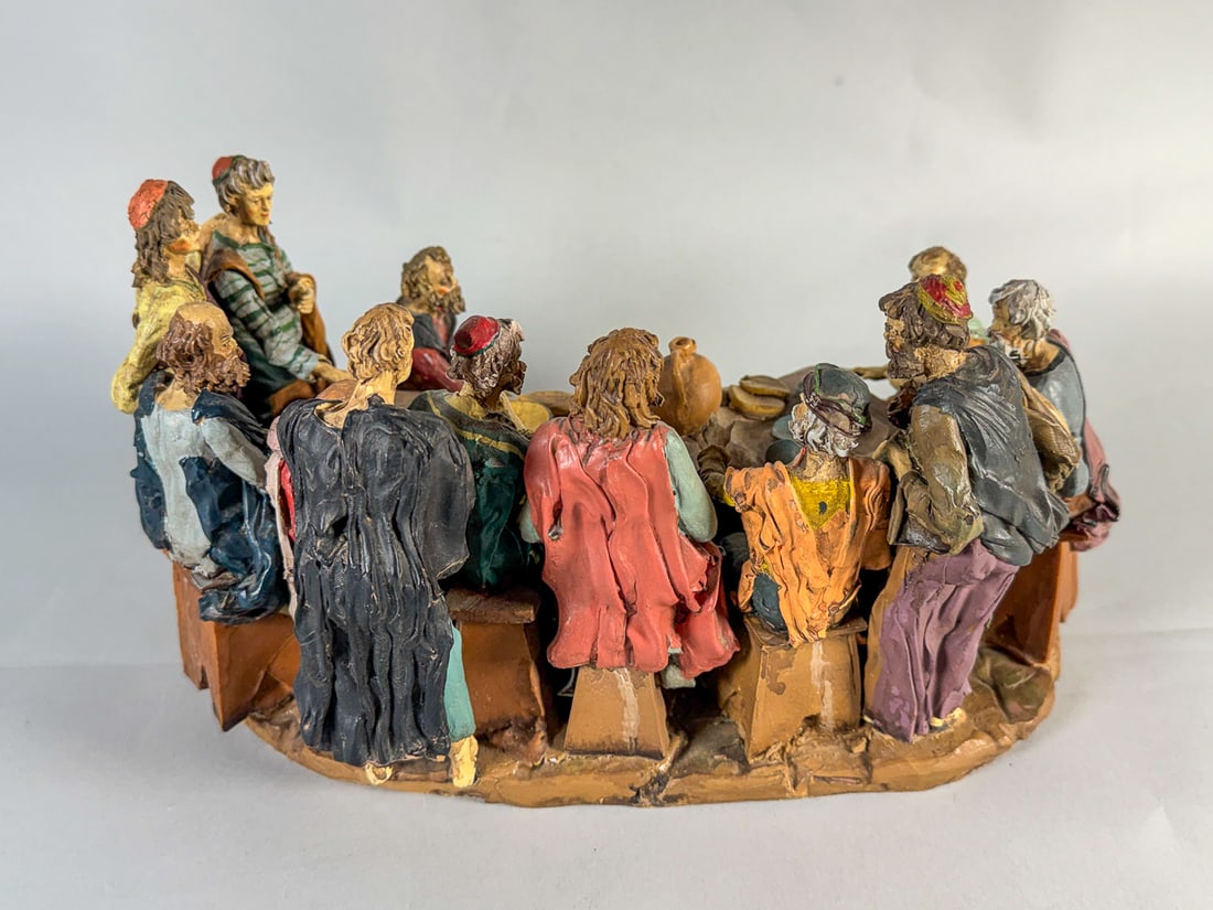 2 SIGNED LAST SUPPER FIGURAL GROUPS - 6